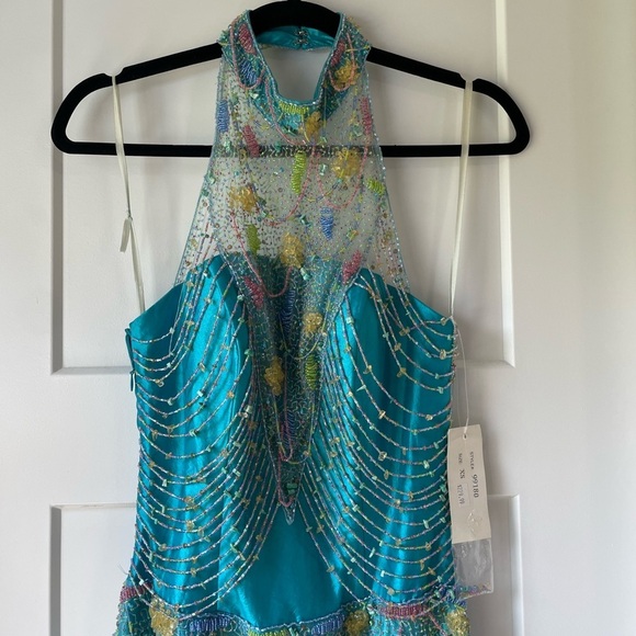 Vintage Y2K Silk Beaded Maxi Dress – Ibiza-Ready Glamour, Oceanic Elegance - Picture 6 of 14